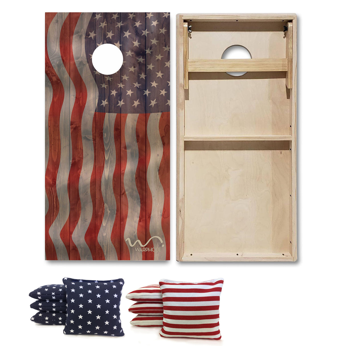 Cornhole Signature by Warphole® - Flag Oak