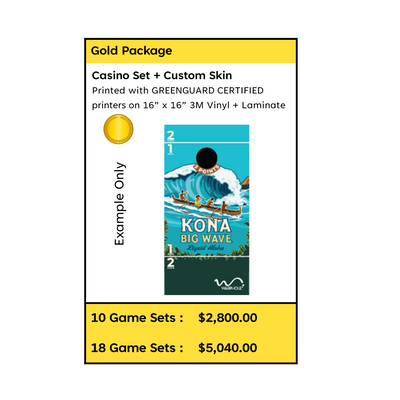 Curved Cornhole™ by Warphole®  |  Gold Casino Package  |  Custom Skin